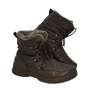 Weatherproof Womens Pre-owned Black, Faux Fur Lined Winter Boots - sz. 6 1/2M